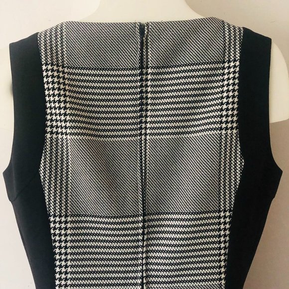 H&M Plaid Sleeveless Midi Dress in Black, Gray and White with Black Accents S 8 - Picture 9 of 14
